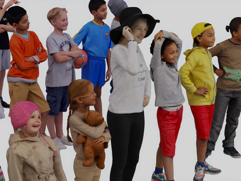 3Dset People Children 3D Model
