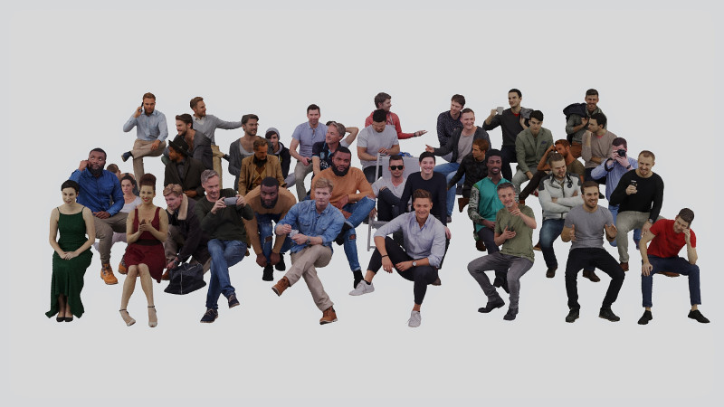 Sitting people 3D Model .c4d .max .obj .3ds .fbx .stl .blend