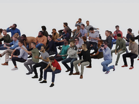 Sitting people 3D Model