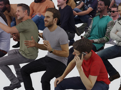 Sitting people 3D Model