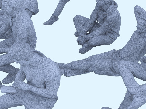 Sitting people 3D Model