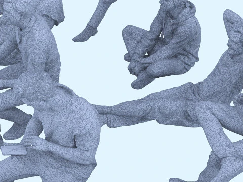 Sitting people 3D Model