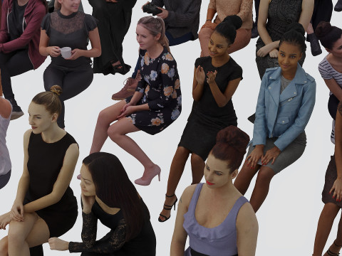 Sitting people01 3D Model