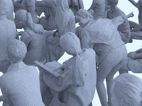 Sitting people01 3D Model