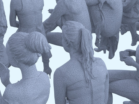 Sitting people01 3D Model