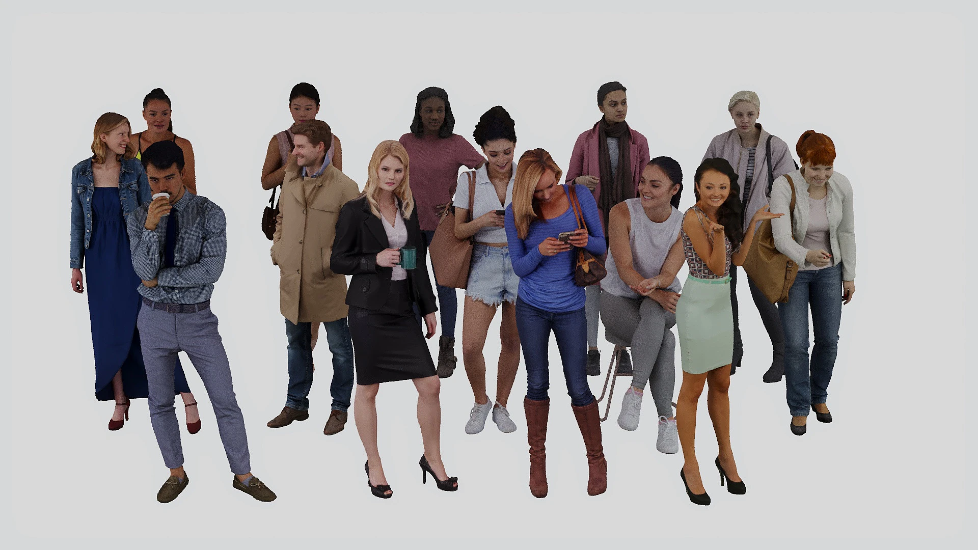 People set01 3D Model .c4d .max .obj .3ds .fbx .stl .blend 