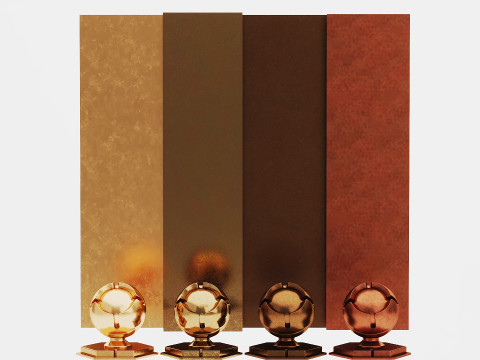 Bronze Metal Pack x4 Corona Texturas CG