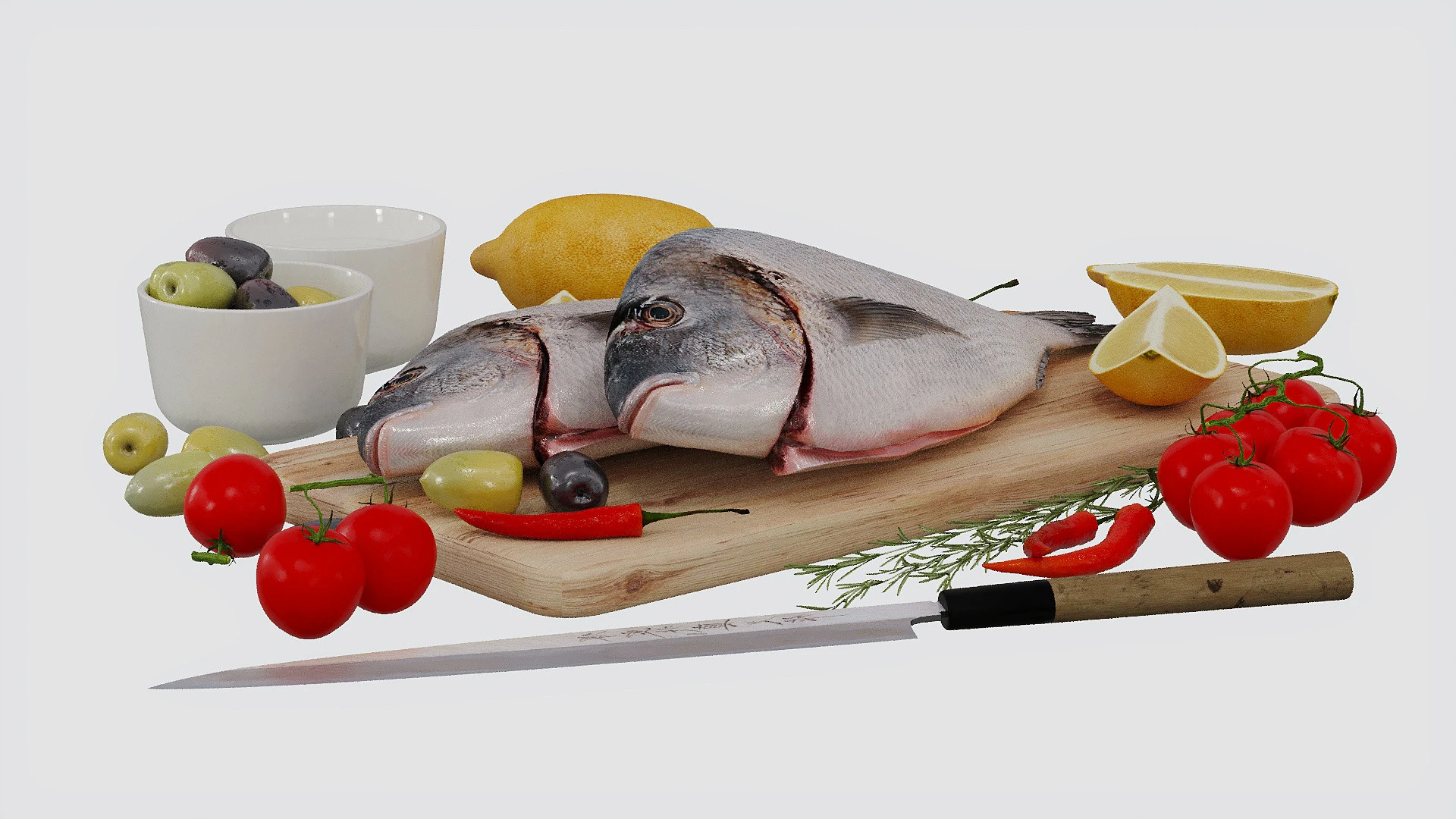 Fresh fish corona 3D Model .c4d .max .obj .3ds .fbx .stl .blend 