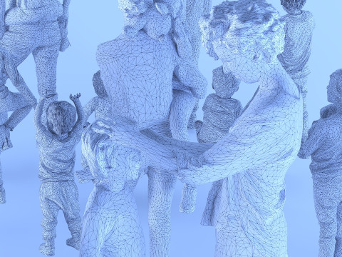 Children and parents 3D-Modell
