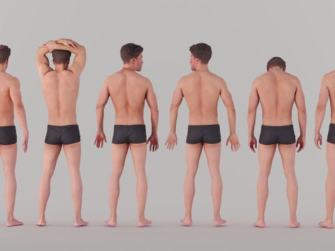 Male Standing Poses x6 3D Model