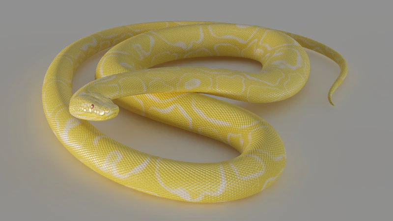 Żółty pyton Model 3D .c4d .max .obj .3ds .fbx .stl .blend
