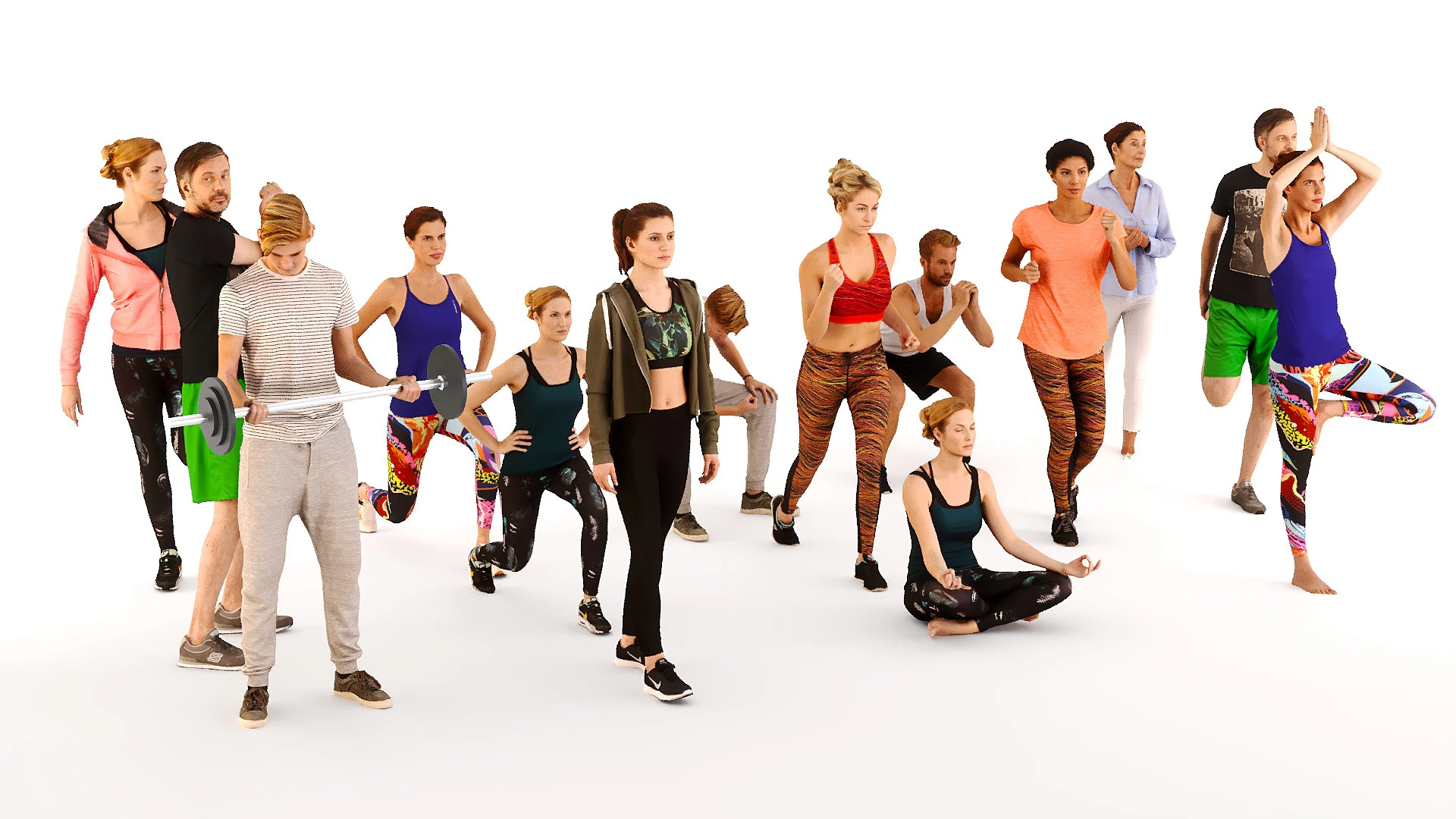 People athletes 3D Model .c4d .max .obj .3ds .fbx .stl .blend 