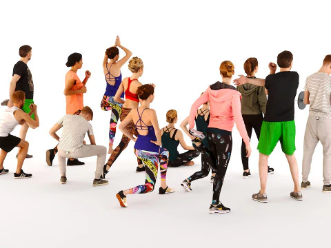 People athletes 3D Model