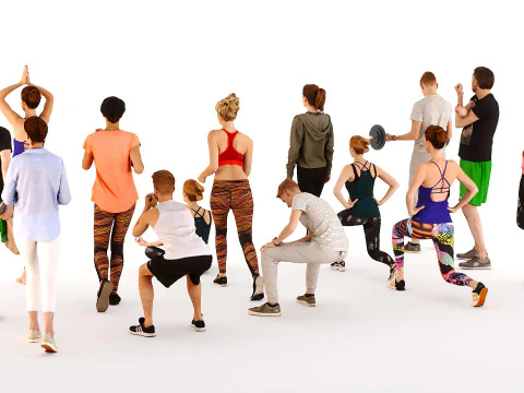 People athletes 3D Model