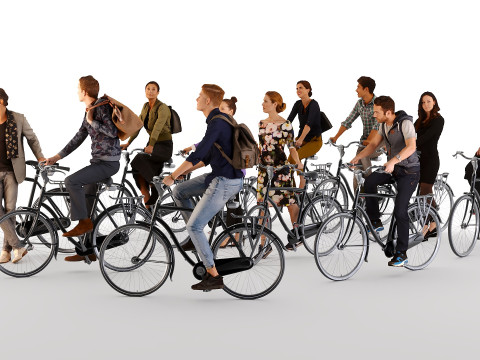 People on bicycles 3D Модель
