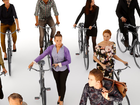 People on bicycles 3D Модель