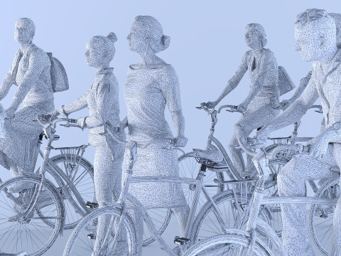 People on bicycles 3D Модель