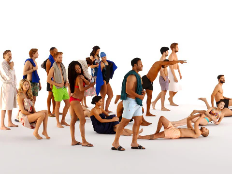 People on the beach 3D Model