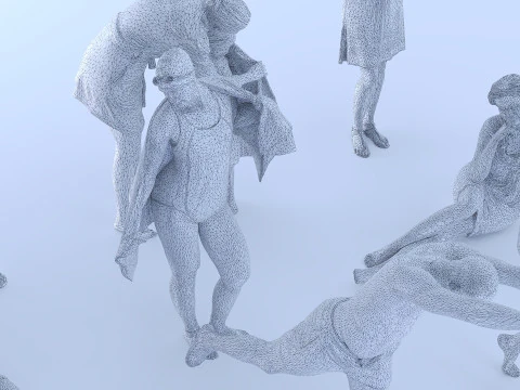 People on the beach 3D Model