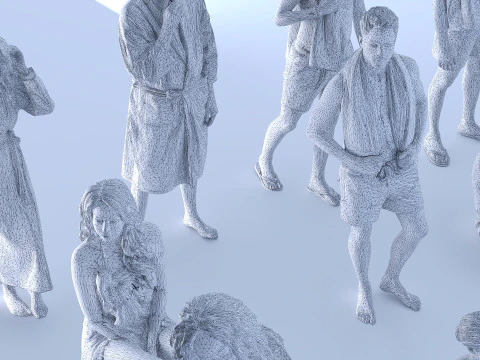 People on the beach 3D Model