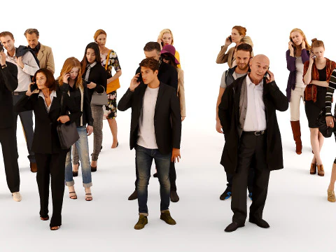 Pessoas com telefones celulares Modelo 3D