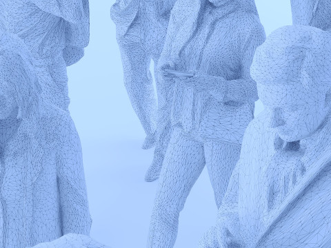 People with cell phones 3D Модель