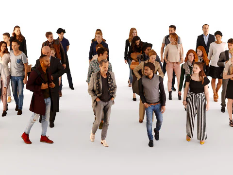 옷을 입은 사람들 01 3D 모델