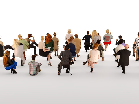 Sitting people 02 3D Modell