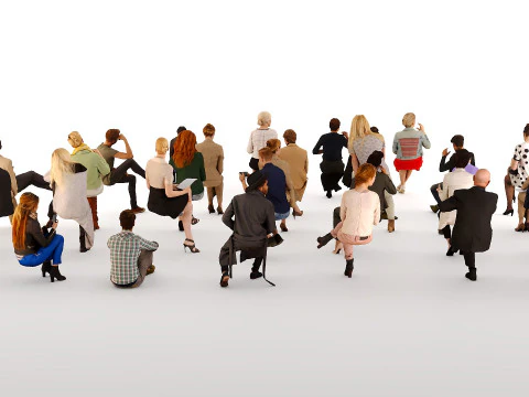 Sitting people 02 3D Model