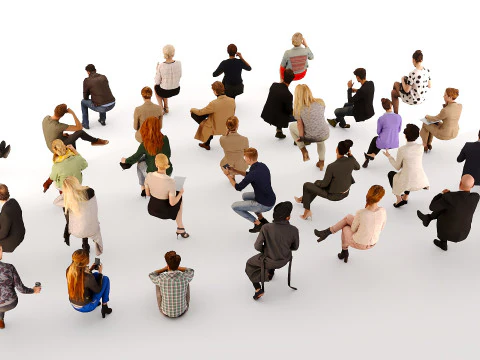 Sitting people 02 3D Model