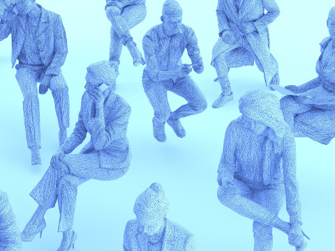 Sitting people 02 3D Modell