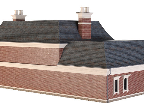 Classic brick house Model 3D
