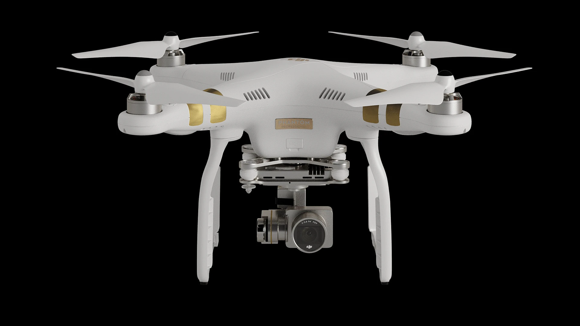 Quadrocopter DJI Phantom 3 3D Model .c4d .max .obj .3ds .fbx .stl .blend