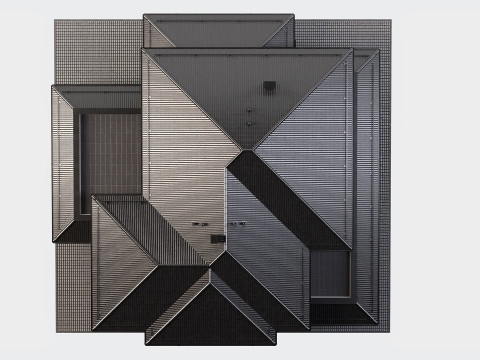Two-storey cottage with metal roofing 3D 모델