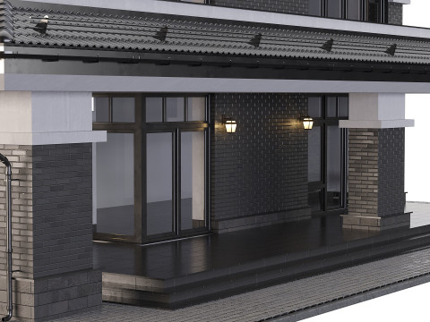 Two-storey cottage with metal roofing 3D 모델