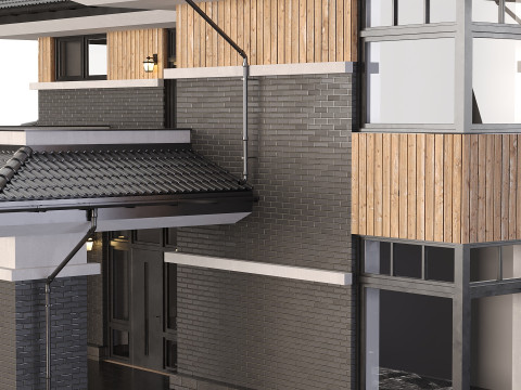 Two-storey cottage with metal roofing 3D 모델