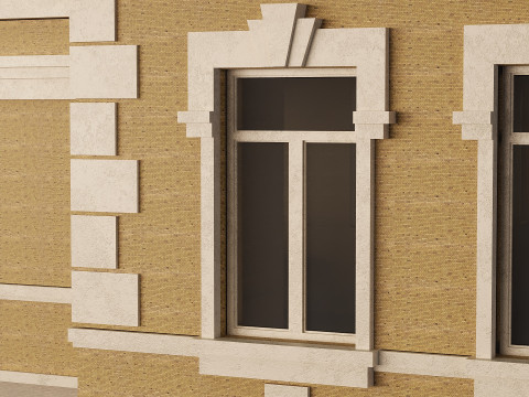 Two-storey house with a tiled roof 3D Model