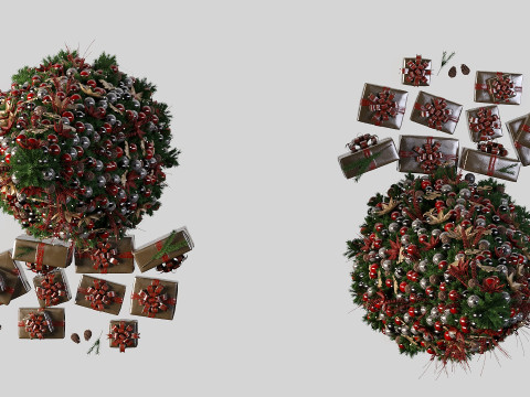 New years tree with presents 3D-Modell