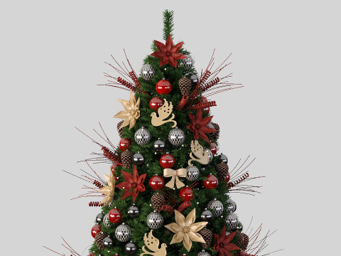 New years tree with presents 3D-Modell