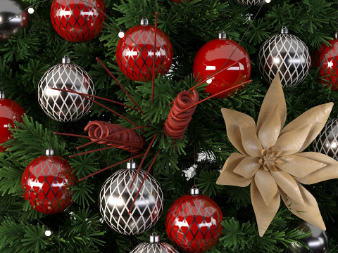 New years tree with presents 3D-Modell