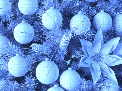 New years tree with presents 3D-Modell