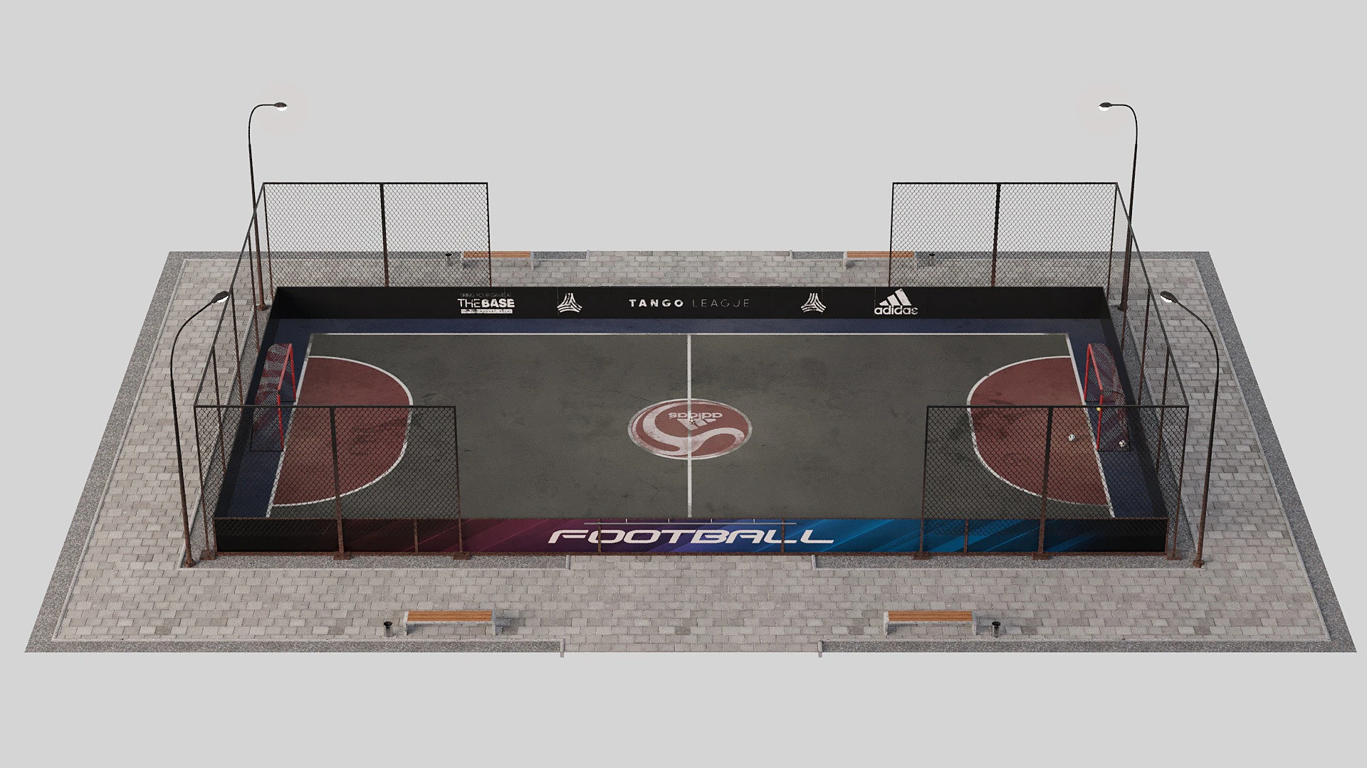 Street Soccer 3D Model .c4d .max .obj .3ds .fbx .stl .blend