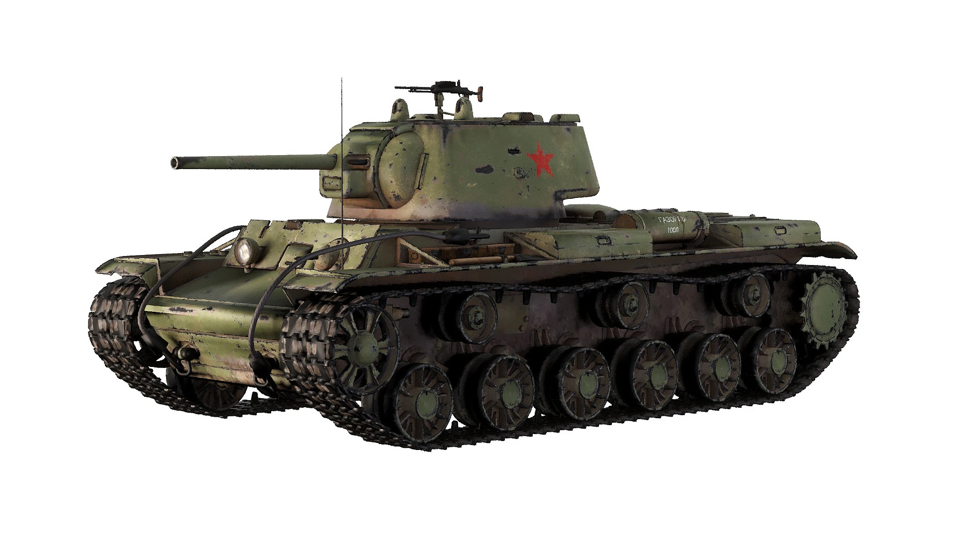 Soviet Tank KV1 3D Model .c4d .max .obj .3ds .fbx .stl .blend 