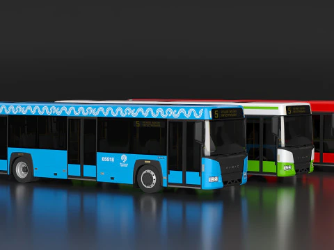 KAMAZ city bus 3D Model