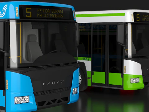 KAMAZ city bus 3D Model