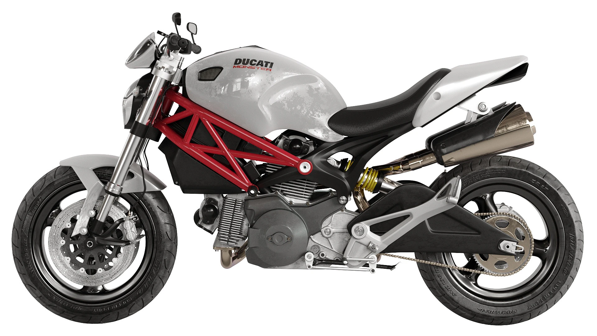Ducati Monster 696 3D Model .c4d .max .obj .3ds .fbx .stl .blend 