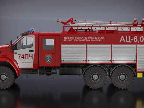 URAL fire truck 3D Модель