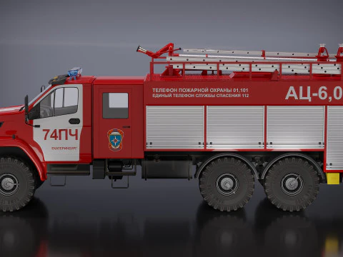 Camion dei pompieri URAL Modello 3D