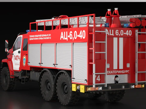 URAL fire truck 3D Model
