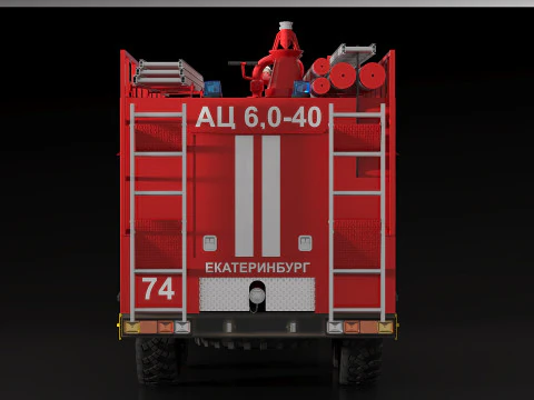 URAL fire truck 3D Model
